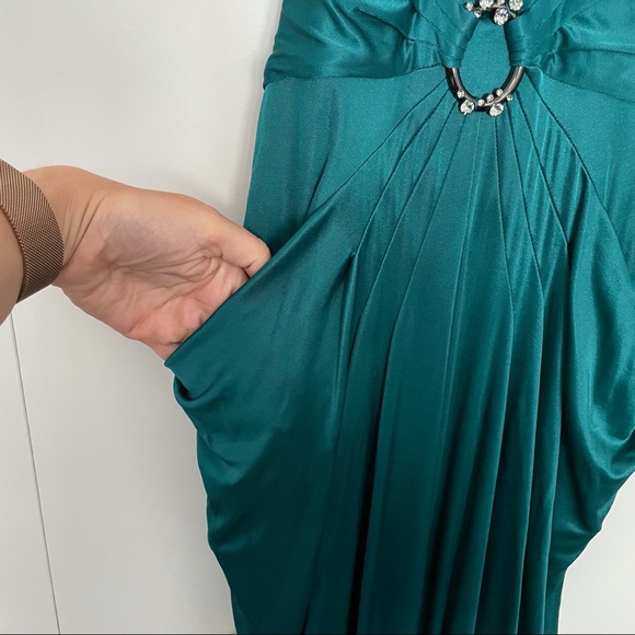 BCBGMaxAzria Teal Gown size XS - Picture 5 of 9